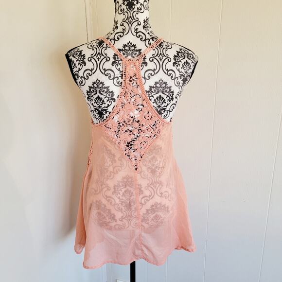 ASOS Crochet V-neck Tunic Length Swim Coverup - Picture 2 of 4